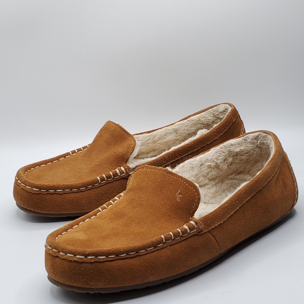 Kookaburra leather faux fur lined slippers size 10